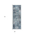 9' X 12' Ivory Blue And Gray Medallion Area Rug