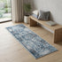 9' X 12' Ivory Blue And Gray Medallion Area Rug
