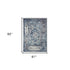 9' X 12' Ivory Blue And Gray Medallion Area Rug