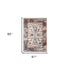 9' X 12' Ivory And Orange Floral Area Rug