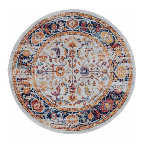 9' X 12' Ivory And Orange Floral Area Rug