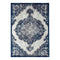 9' X 12' Ivory Gray And Blue Medallion Area Rug