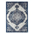 9' X 12' Ivory Gray And Blue Medallion Area Rug