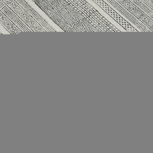 9' X 12' Ivory Black And Gray Geometric Flatweave Handmade Distressed Area Rug With Fringe