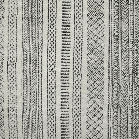 9' X 12' Ivory Black And Gray Geometric Flatweave Handmade Distressed Area Rug With Fringe