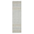 8' Blue And Gray Striped Flatweave Handmade Distressed Runner Rug With Fringe