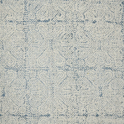 8' Blue And Gray Striped Flatweave Handmade Distressed Runner Rug With Fringe