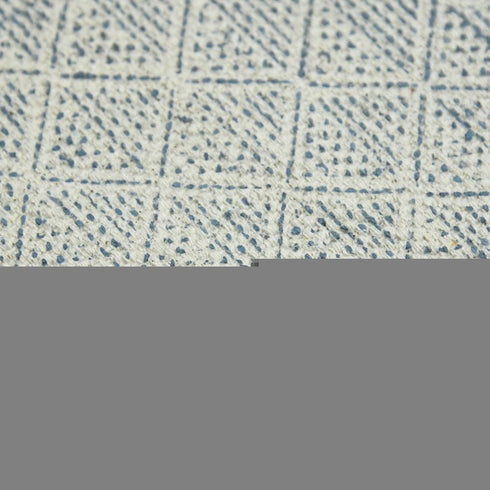 9' X 12' Gray And Blue Geometric Flatweave Handmade Distressed Area Rug With Fringe