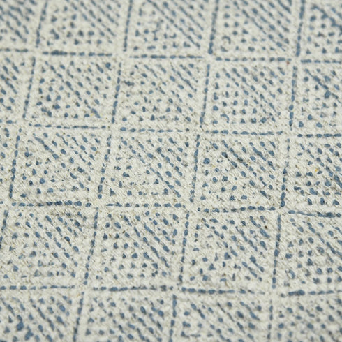 9' X 12' Gray And Blue Geometric Flatweave Handmade Distressed Area Rug With Fringe