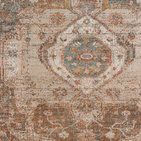 9' X 12' Beige Gray and Taupe Medallion Power Loom Area Rug
