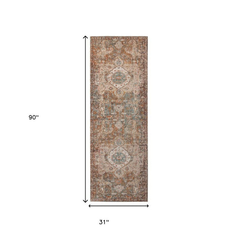 9' X 12' Beige Gray and Taupe Medallion Power Loom Area Rug