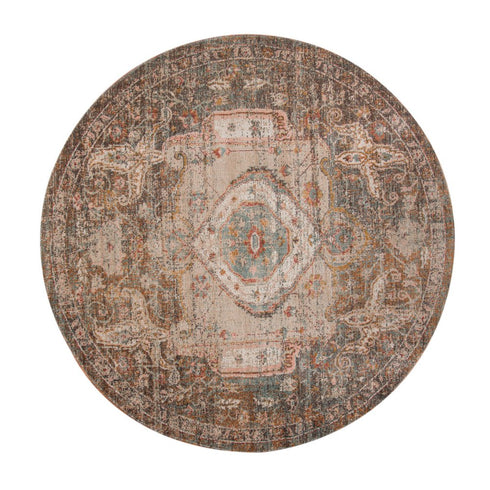 9' X 12' Beige Gray and Taupe Medallion Power Loom Area Rug