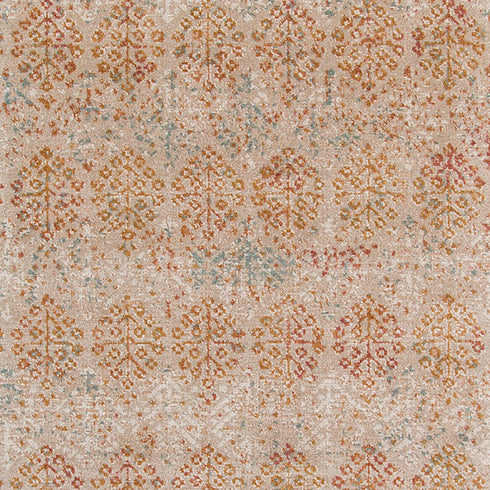 9' X 12' Beige Orange And Teal Southwestern Area Rug