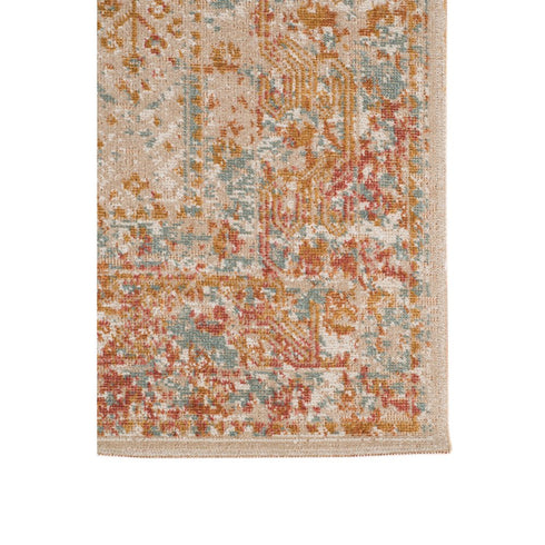 9' X 12' Beige Orange And Teal Southwestern Area Rug