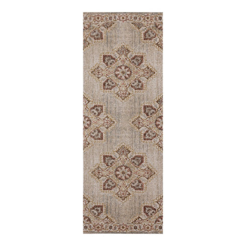 9' X 12' Beige Rust And Teal Medallion Area Rug