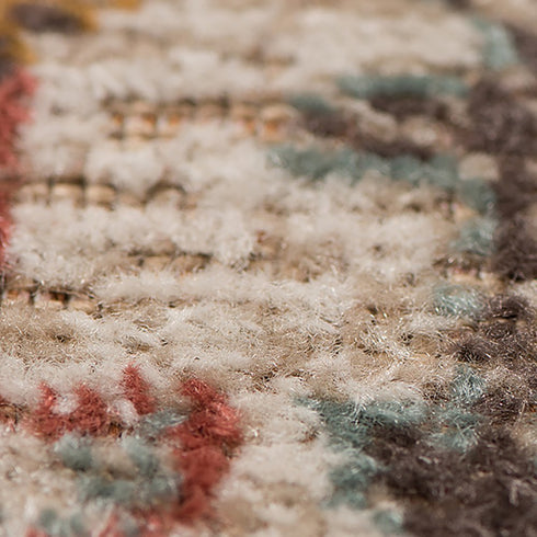9' X 12' Beige Rust And Teal Medallion Area Rug