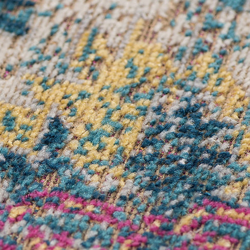 9' X 12' Blue Rust And Beige Medallion Area Rug