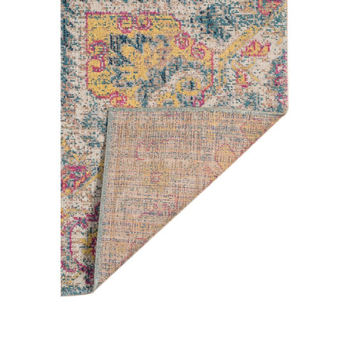 9' X 12' Blue Rust And Beige Medallion Area Rug