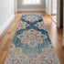 9' X 12' Blue Rust And Beige Medallion Area Rug