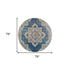 9' X 12' Blue Rust And Beige Medallion Area Rug