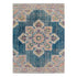 9' X 12' Blue Rust And Beige Medallion Area Rug