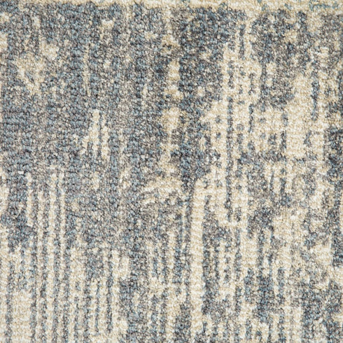 9' X 12' Gray Light Blue And Ivory Geometric Area Rug