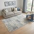 9' X 12' Gray Light Blue And Ivory Geometric Area Rug