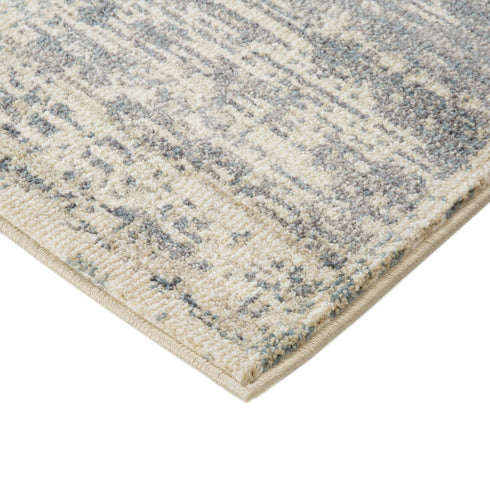 9' X 12' Gray Light Blue And Ivory Geometric Area Rug