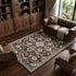 9' X 12' Ivory Blue And Brown Floral Area Rug