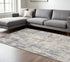 8' X 10' Light Gray Blue And Ivory Abstract Area Rug