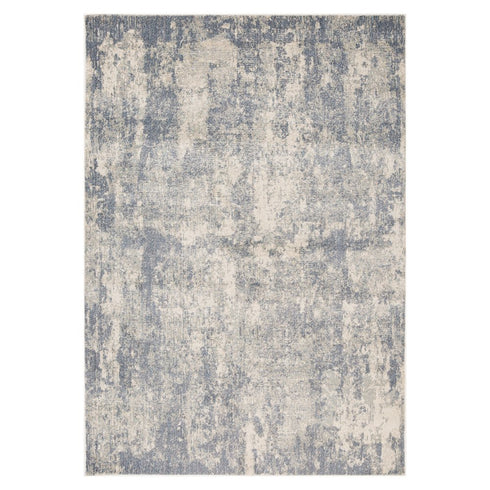 8' X 10' Light Gray Blue And Ivory Abstract Area Rug
