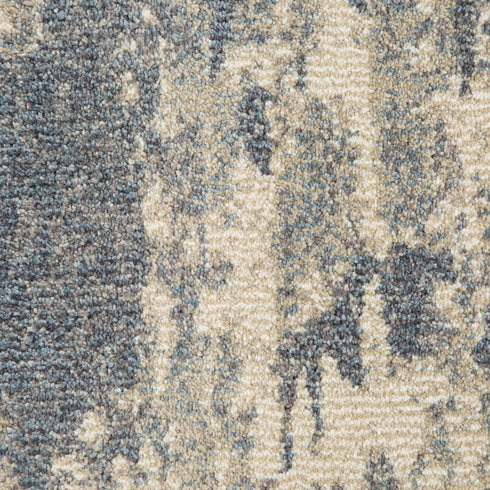 9' X 12' Ivory Blue And Gray Abstract Area Rug