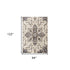 9' X 12' Ivory Gray And Brown Floral Medallion Area Rug