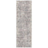 8' Ivory Gray And Brick Red Abstract Runner Rug