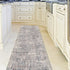 8' Ivory Gray And Brick Red Abstract Runner Rug