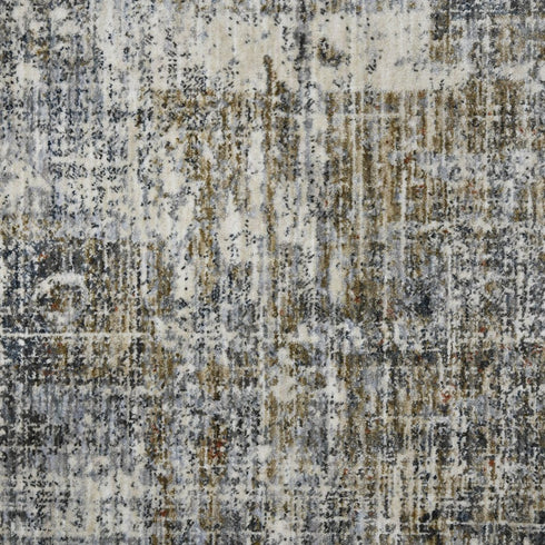 8' Ivory Gray And Brick Red Abstract Runner Rug