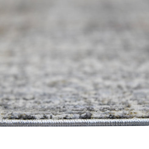 8' Ivory Gray And Brick Red Abstract Runner Rug