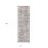 8' Ivory Gray And Brick Red Abstract Runner Rug