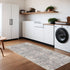 8' Ivory Gray And Brick Red Abstract Runner Rug