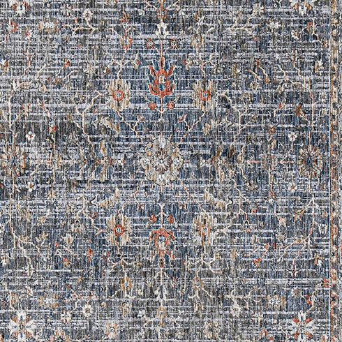 5' X 8' Ivory Charcoal And Brick Red Oriental Area Rug