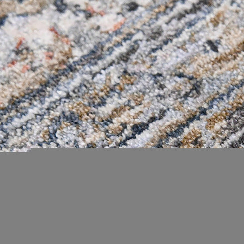 5' X 8' Ivory Charcoal And Brick Red Oriental Area Rug