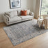 5' X 8' Ivory Charcoal And Brick Red Oriental Area Rug