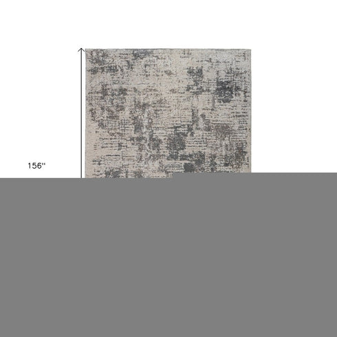 9' X 12' Gray and Beige Abstract Power Loom Area Rug