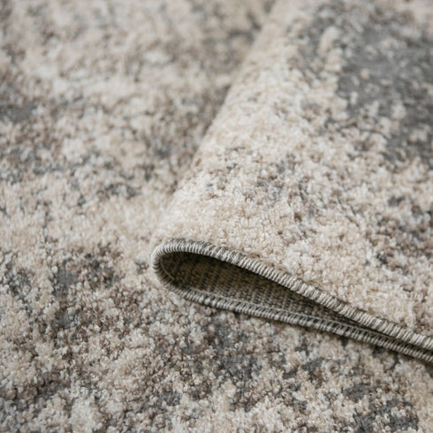 9' X 12' Gray and Beige Abstract Power Loom Area Rug