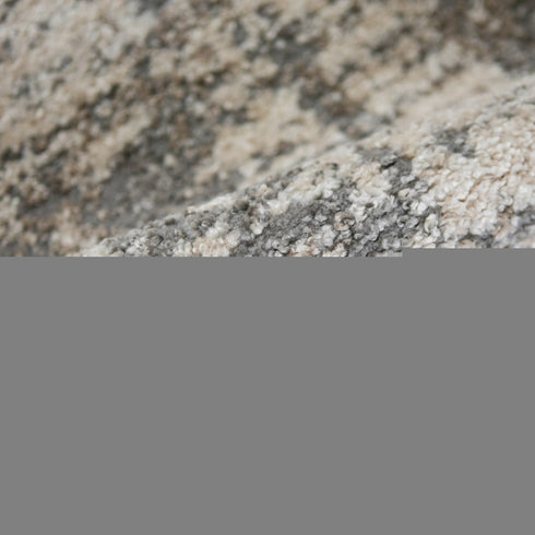 9' X 12' Gray and Beige Abstract Power Loom Area Rug