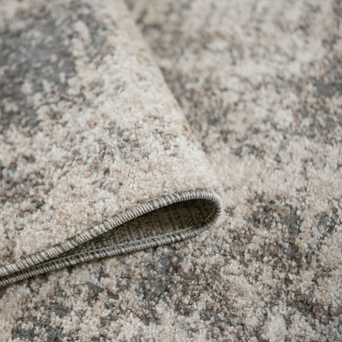 9' X 12' Gray and Beige Abstract Power Loom Area Rug