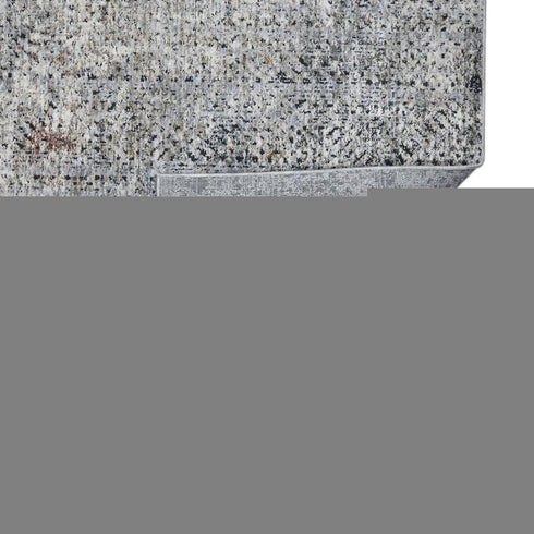 9' X 12' Ivory Black And Gray Abstract Area Rug