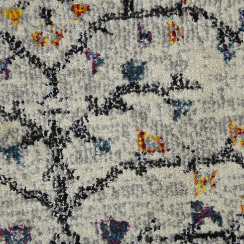 9' X 12' Ivory And Yellow Oriental Distressed Area Rug