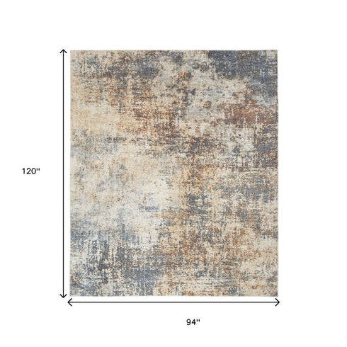 8' X 10' Gray And Ivory Moroccan Washable Area Rug