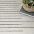 8' Blue And Ivory Geometric Washable Runner Rug